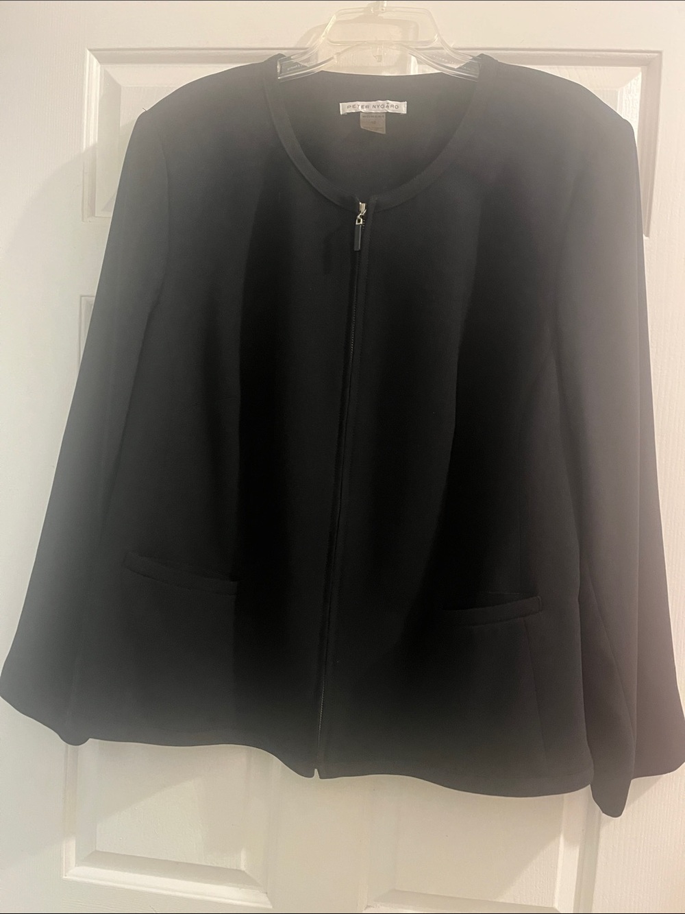 Peter Nygard Black Zip-Front Blazer Jacket